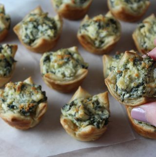 Hot Spinach and Artichoke Dip & Appetizer Puff Pastry Bites ...